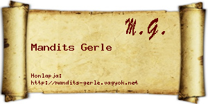Mandits Gerle névjegykártya